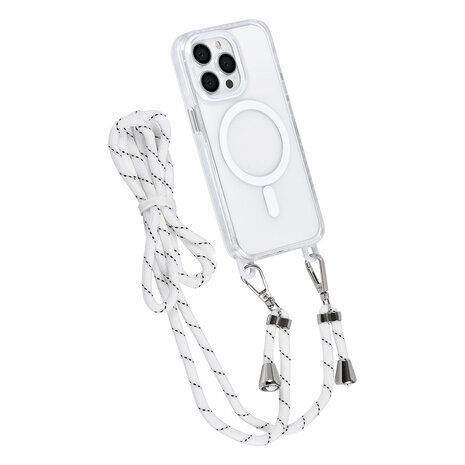 TUNIQ TUNIQ iPhone 13 Pro Back-Cover hul - neck cord - magsafe - Weiß TUNIQ TUNIQ iPhone 13 Pro Back-Cover hul - neck cord - magsafe - Weiß