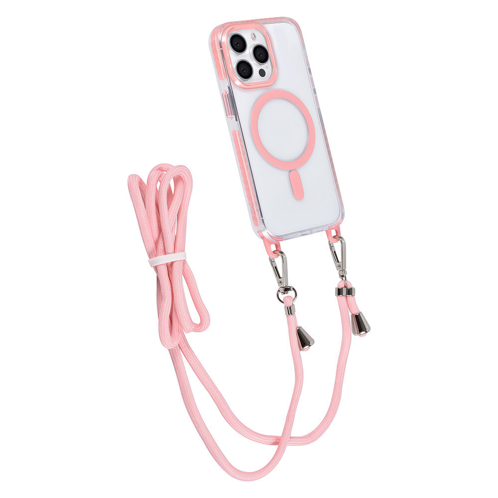TUNIQ TUNIQ iPhone 13 Pro Backcover hoesje neck cord - magsafe - Roze TUNIQ TUNIQ iPhone 13 Pro Backcover hoesje neck cord - magsafe - Roze