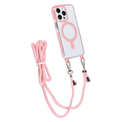 TUNIQ TUNIQ iPhone 13 Pro Back cover coque neck cord - magsafe - Rose TUNIQ TUNIQ iPhone 13 Pro Back cover coque neck cord - magsafe - Rose