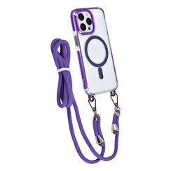 TUNIQ iPhone 13 Pro Back cover case - neck cord - magsafe - Purple
