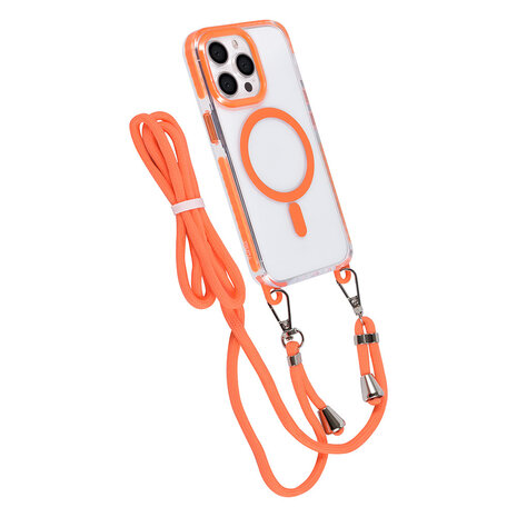 TUNIQ TUNIQ iPhone 13 Pro Backcover hoesje neck cord - magsafe - Oranje TUNIQ TUNIQ iPhone 13 Pro Backcover hoesje neck cord - magsafe - Oranje