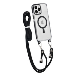 TUNIQ iPhone 13 Pro Max Back cover coque neck cord - magsafe - Noir