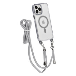 TUNIQ iPhone 13 Pro Max Back cover case - neck cord - magsafe - Grey