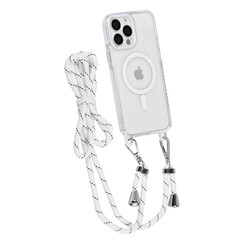 TUNIQ iPhone 13 Pro Max Back cover case - neck cord - magsafe - White