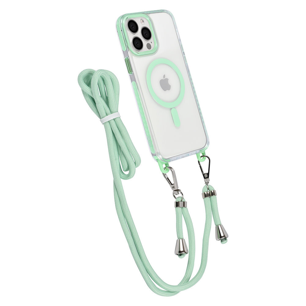 TUNIQ TUNIQ iPhone 13 Pro Max Backcover hoesje neck cord - magsafe - Groen TUNIQ TUNIQ iPhone 13 Pro Max Backcover hoesje neck cord - magsafe - Groen