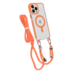 TUNIQ iPhone 13 Pro Max Back cover case - neck cord - magsafe - Orange