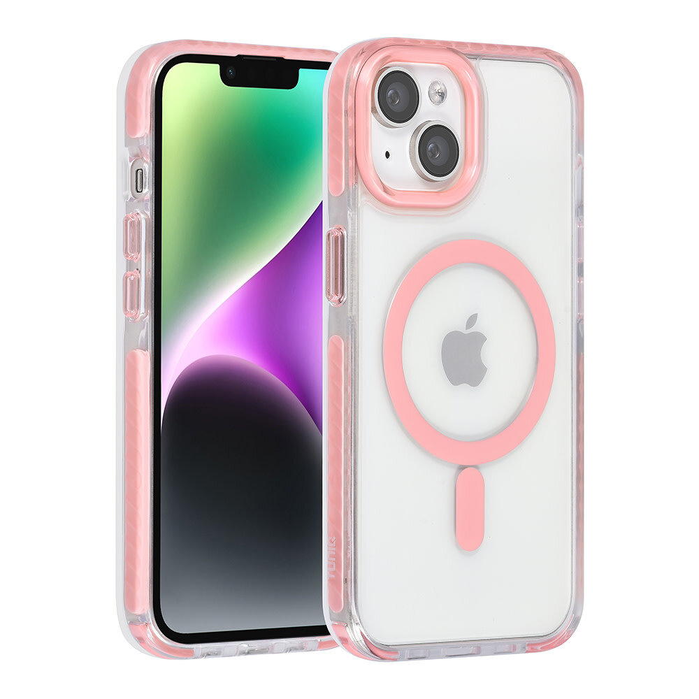 TUNIQ TUNIQ iPhone 14 Back cover case - neck cord - magsafe - Pink TUNIQ TUNIQ iPhone 14 Back cover case - neck cord - magsafe - Pink