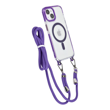 TUNIQ TUNIQ iPhone 14 Backcover hoesje neck cord - magsafe - Paars TUNIQ TUNIQ iPhone 14 Backcover hoesje neck cord - magsafe - Paars