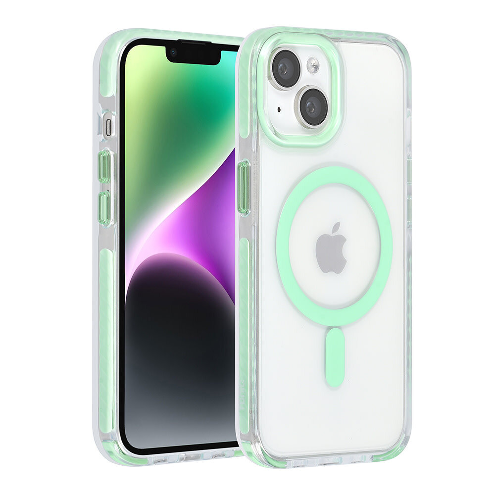 TUNIQ TUNIQ iPhone 14 Back-Cover hul - neck cord - magsafe - Grün TUNIQ TUNIQ iPhone 14 Back-Cover hul - neck cord - magsafe - Grün