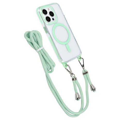 TUNIQ TUNIQ iPhone 14 Pro Back cover coque neck cord - magsafe - Vert TUNIQ TUNIQ iPhone 14 Pro Back cover coque neck cord - magsafe - Vert