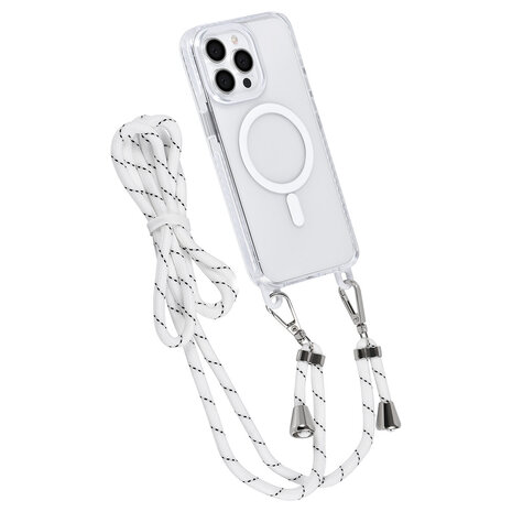 TUNIQ TUNIQ iPhone 14 Pro Max Backcover hoesje neck cord - magsafe - Wit TUNIQ TUNIQ iPhone 14 Pro Max Backcover hoesje neck cord - magsafe - Wit