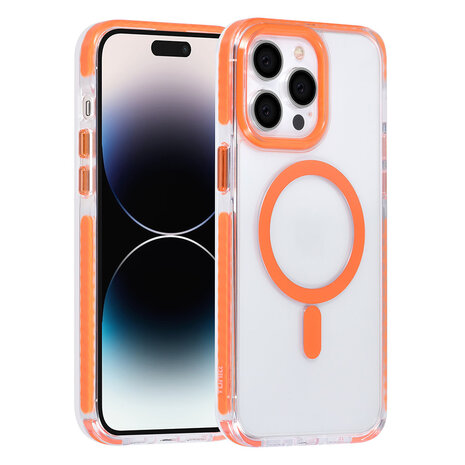 TUNIQ TUNIQ iPhone 14 Pro Max Back cover coque neck cord - magsafe - Orange TUNIQ TUNIQ iPhone 14 Pro Max Back cover coque neck cord - magsafe - Orange