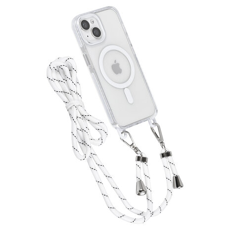 TUNIQ TUNIQ iPhone 15 Backcover hoesje neck cord - magsafe - Wit TUNIQ TUNIQ iPhone 15 Backcover hoesje neck cord - magsafe - Wit