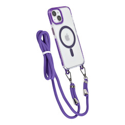 TUNIQ iPhone 15 Backcover hoesje neck cord - magsafe - Paars