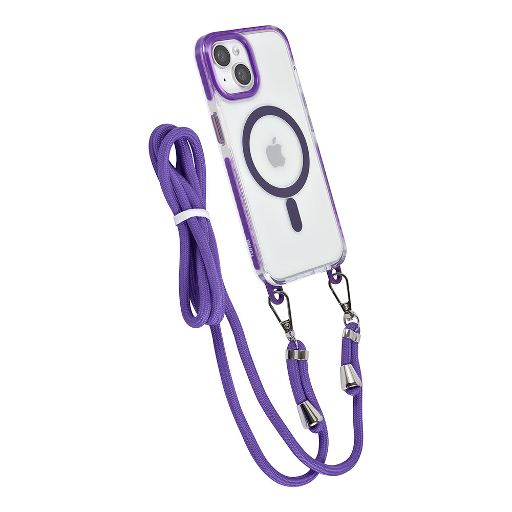 TUNIQ TUNIQ iPhone 15 Backcover hoesje neck cord - magsafe - Paars