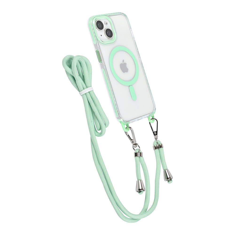 TUNIQ TUNIQ iPhone 15 Back-Cover hul - neck cord - magsafe - Grün TUNIQ TUNIQ iPhone 15 Back-Cover hul - neck cord - magsafe - Grün