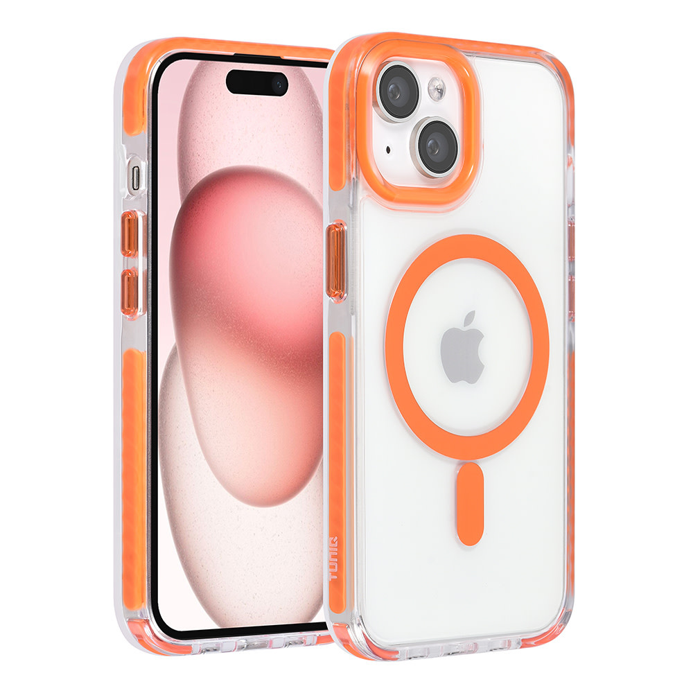 TUNIQ TUNIQ iPhone 15 Backcover hoesje neck cord - magsafe - Oranje, foto 2 van 6