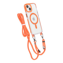 TUNIQ iPhone 15 Backcover hoesje neck cord - magsafe - Oranje