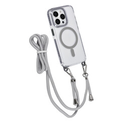 TUNIQ iPhone 15 Pro Back cover coque neck cord - magsafe - Gris