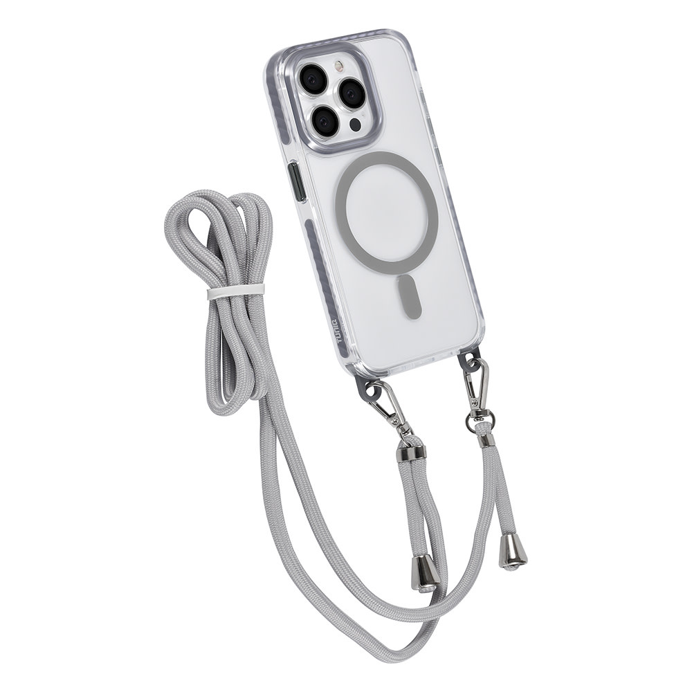 TUNIQ TUNIQ iPhone 15 Pro Backcover hoesje neck cord - magsafe - Grijs