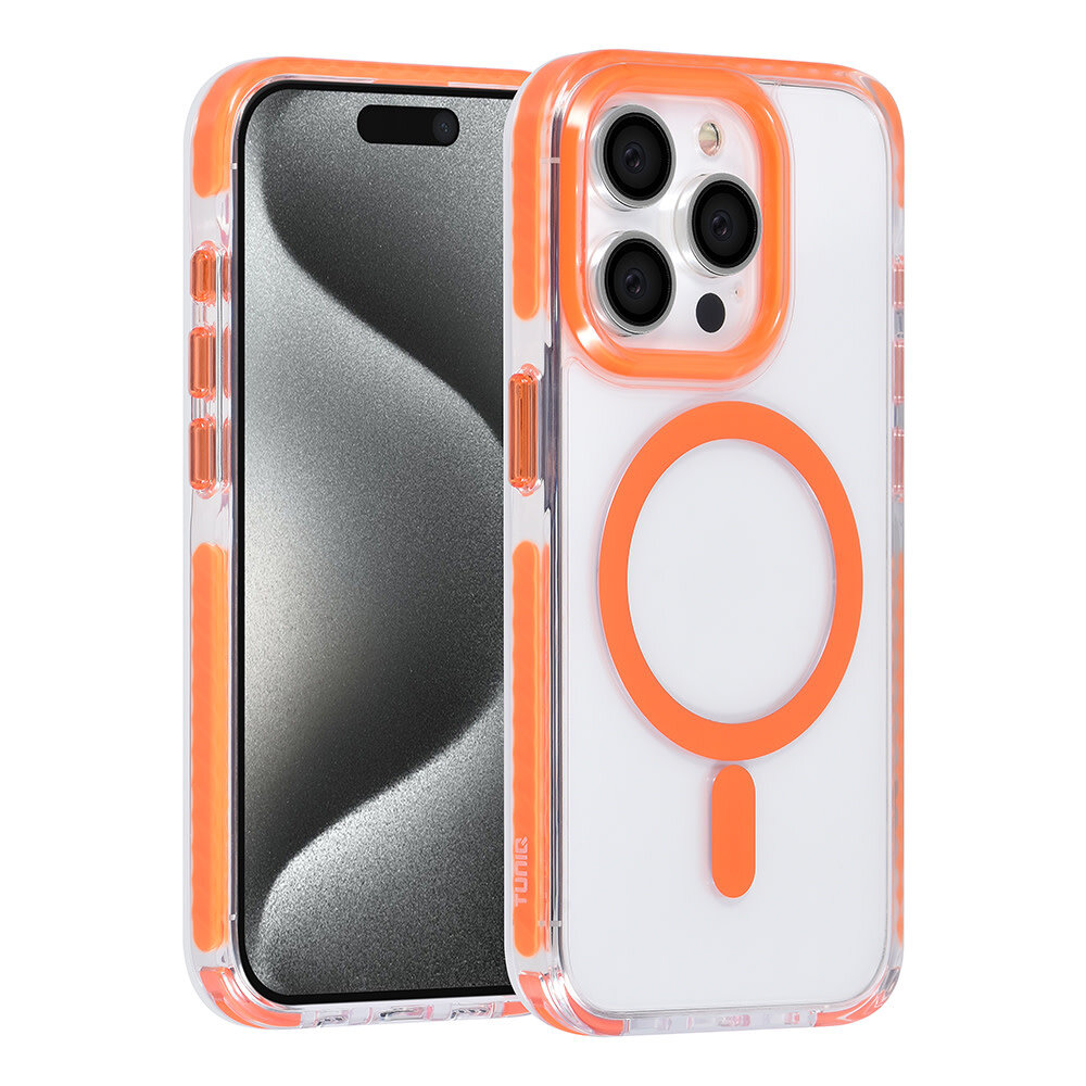 TUNIQ TUNIQ iPhone 15 Pro Backcover hoesje neck cord - magsafe - Oranje TUNIQ TUNIQ iPhone 15 Pro Backcover hoesje neck cord - magsafe - Oranje