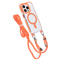 TUNIQ iPhone 15 Pro Back cover case - neck cord - magsafe - Orange