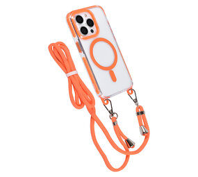 TUNIQ TUNIQ iPhone 15 Pro Back cover case - neck cord - magsafe - Orange TUNIQ TUNIQ iPhone 15 Pro Back cover case - neck cord - magsafe - Orange