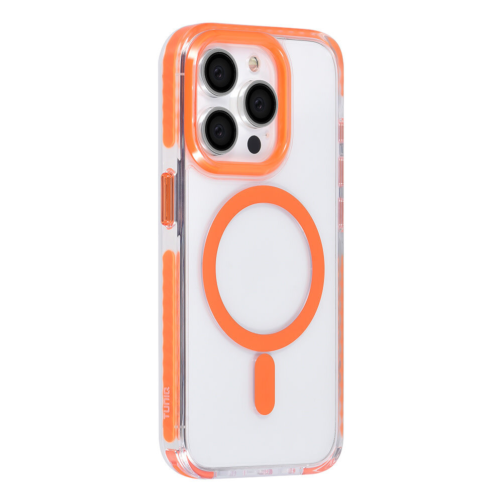 TUNIQ TUNIQ iPhone 15 Pro Back-Cover hul - neck cord - magsafe - Orange TUNIQ TUNIQ iPhone 15 Pro Back-Cover hul - neck cord - magsafe - Orange