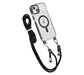 TUNIQ TUNIQ iPhone 15 Plus Backcover hoesje neck cord - magsafe - Zwart TUNIQ TUNIQ iPhone 15 Plus Backcover hoesje neck cord - magsafe - Zwart