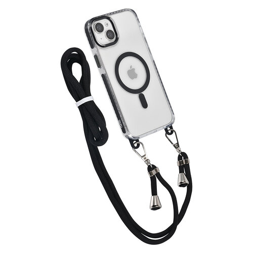 TUNIQ TUNIQ iPhone 15 Plus Back cover case - neck cord - magsafe - Black
