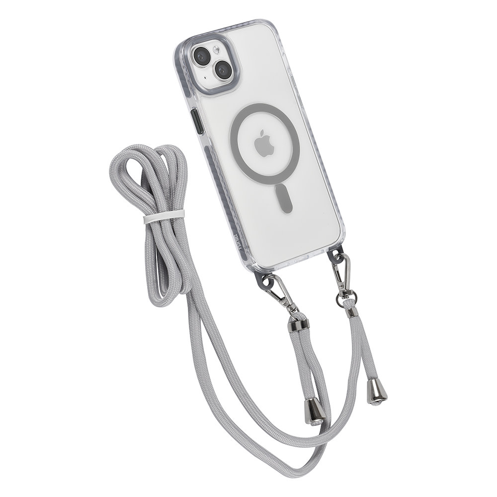 TUNIQ TUNIQ iPhone 15 Plus Backcover hoesje neck cord - magsafe - Grijs