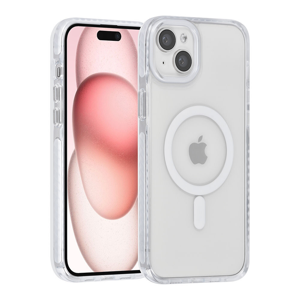 TUNIQ TUNIQ iPhone 15 Plus Back cover case - neck cord - magsafe - White TUNIQ TUNIQ iPhone 15 Plus Back cover case - neck cord - magsafe - White