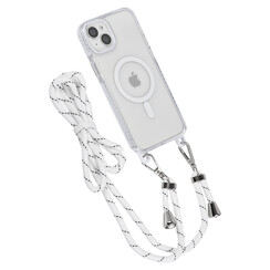 TUNIQ iPhone 15 Plus Back cover case - neck cord - magsafe - White