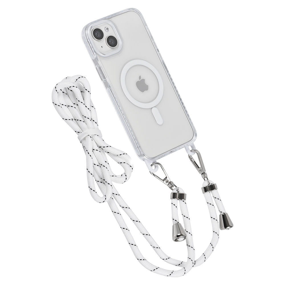 TUNIQ TUNIQ iPhone 15 Plus Backcover hoesje neck cord - magsafe - Wit
