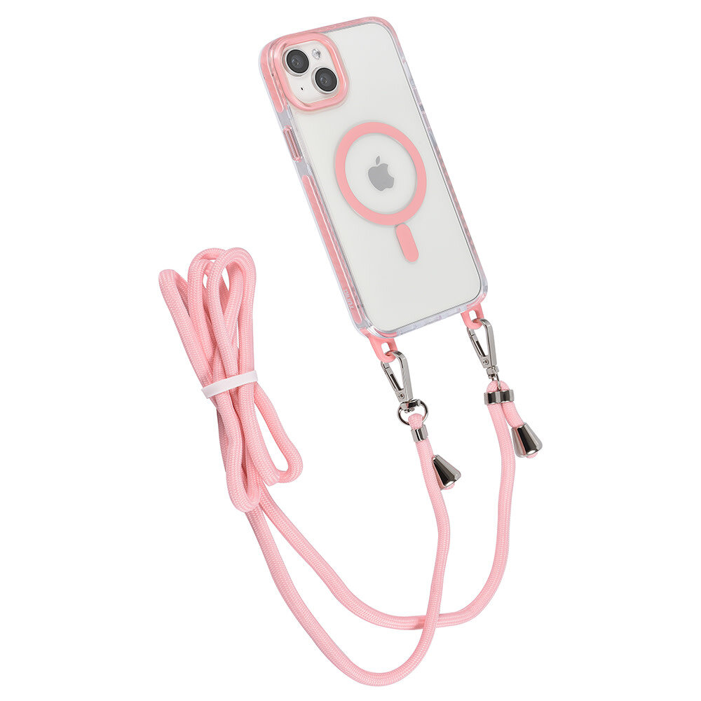 TUNIQ TUNIQ iPhone 15 Plus Back cover coque neck cord - magsafe - Rose TUNIQ TUNIQ iPhone 15 Plus Back cover coque neck cord - magsafe - Rose