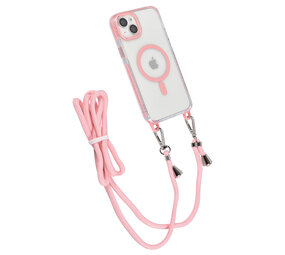 TUNIQ TUNIQ iPhone 15 Plus Back-Cover hul - neck cord - magsafe - Rosa TUNIQ TUNIQ iPhone 15 Plus Back-Cover hul - neck cord - magsafe - Rosa