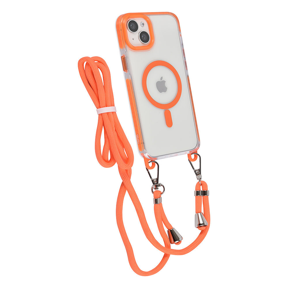 TUNIQ TUNIQ iPhone 15 Plus Back cover coque neck cord - magsafe - Orange TUNIQ TUNIQ iPhone 15 Plus Back cover coque neck cord - magsafe - Orange