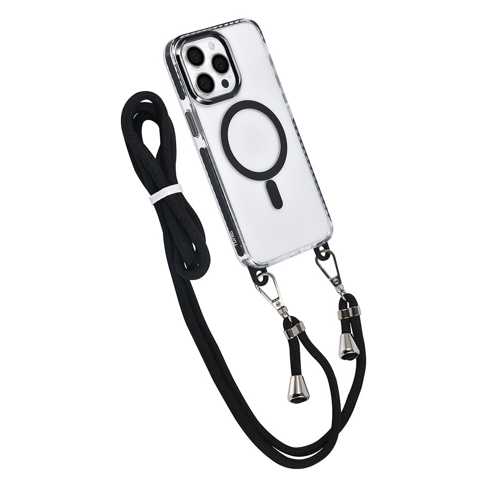 TUNIQ TUNIQ iPhone 15 Pro Max Backcover hoesje neck cord - magsafe - Zwart