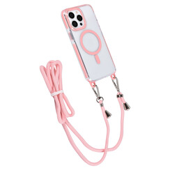 TUNIQ iPhone 15 Pro Max Back cover case - neck cord - magsafe - Pink