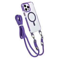TUNIQ iPhone 15 Pro Max Backcover hoesje neck cord - magsafe - Paars