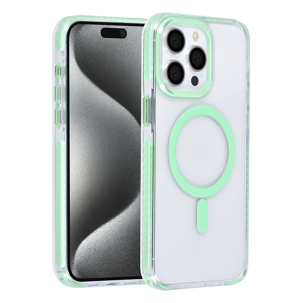 TUNIQ TUNIQ iPhone 15 Pro Max Back cover case - neck cord - magsafe - Green TUNIQ TUNIQ iPhone 15 Pro Max Back cover case - neck cord - magsafe - Green