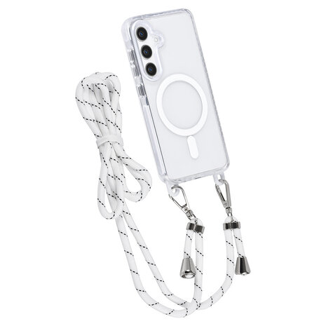 TUNIQ TUNIQ Galaxy S24 Back cover case - neck cord - magsafe - White TUNIQ TUNIQ Galaxy S24 Back cover case - neck cord - magsafe - White