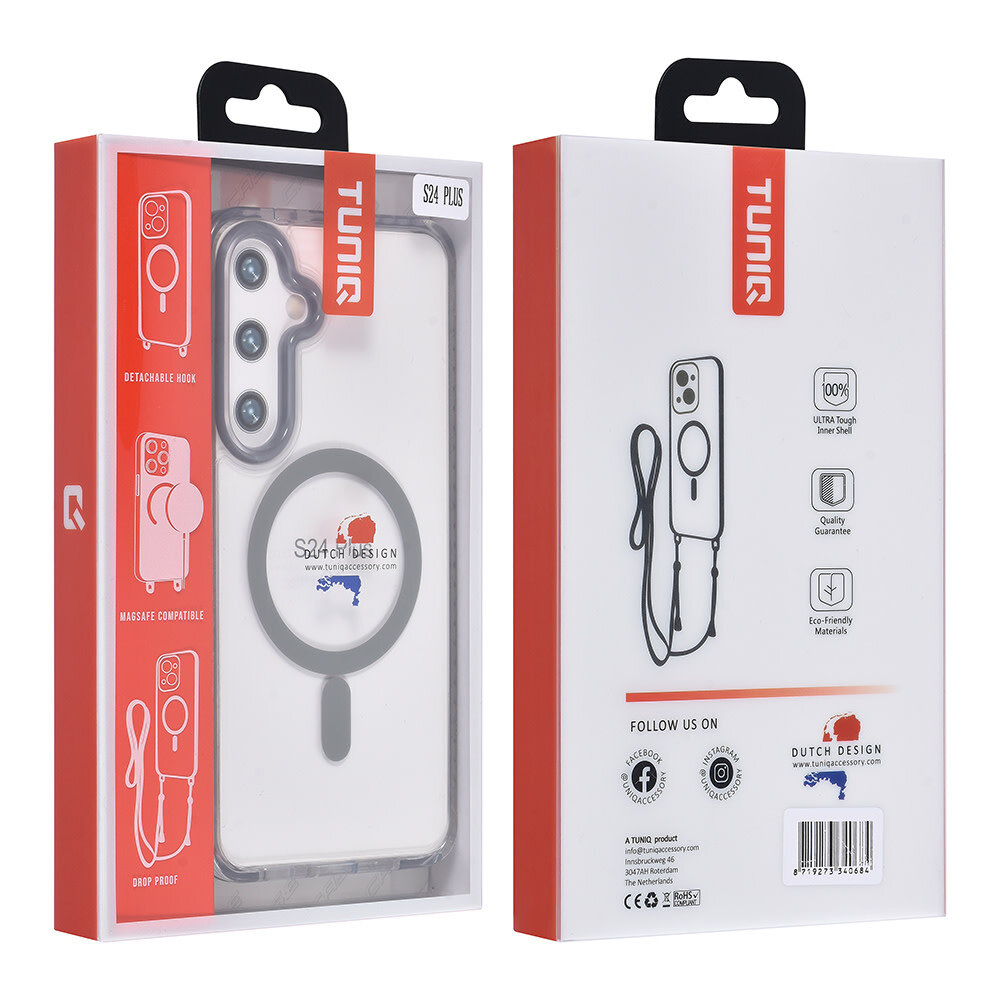 TUNIQ TUNIQ Galaxy S24 Plus Back cover coque neck cord - magsafe - Gris TUNIQ TUNIQ Galaxy S24 Plus Back cover coque neck cord - magsafe - Gris