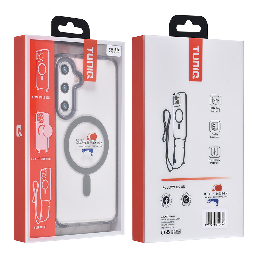 TUNIQ TUNIQ Galaxy S24 Plus Backcover hoesje neck cord - magsafe - Grijs, foto 5 van 6