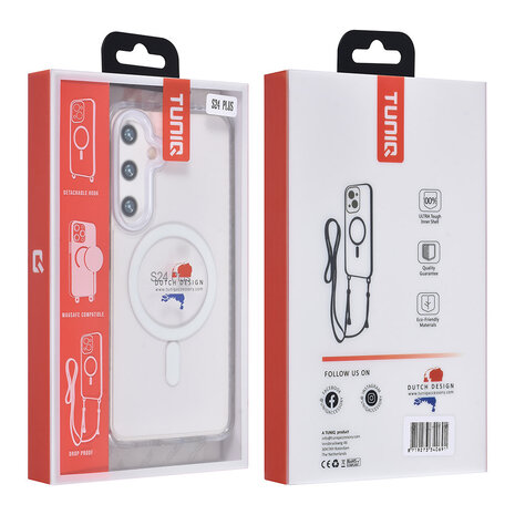 TUNIQ TUNIQ Galaxy S24 Plus Back-Cover hul - neck cord - magsafe - Weiß TUNIQ TUNIQ Galaxy S24 Plus Back-Cover hul - neck cord - magsafe - Weiß