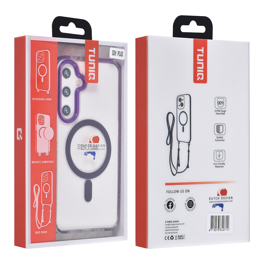 TUNIQ TUNIQ Galaxy S24 Plus Back cover coque neck cord - magsafe - Violet TUNIQ TUNIQ Galaxy S24 Plus Back cover coque neck cord - magsafe - Violet