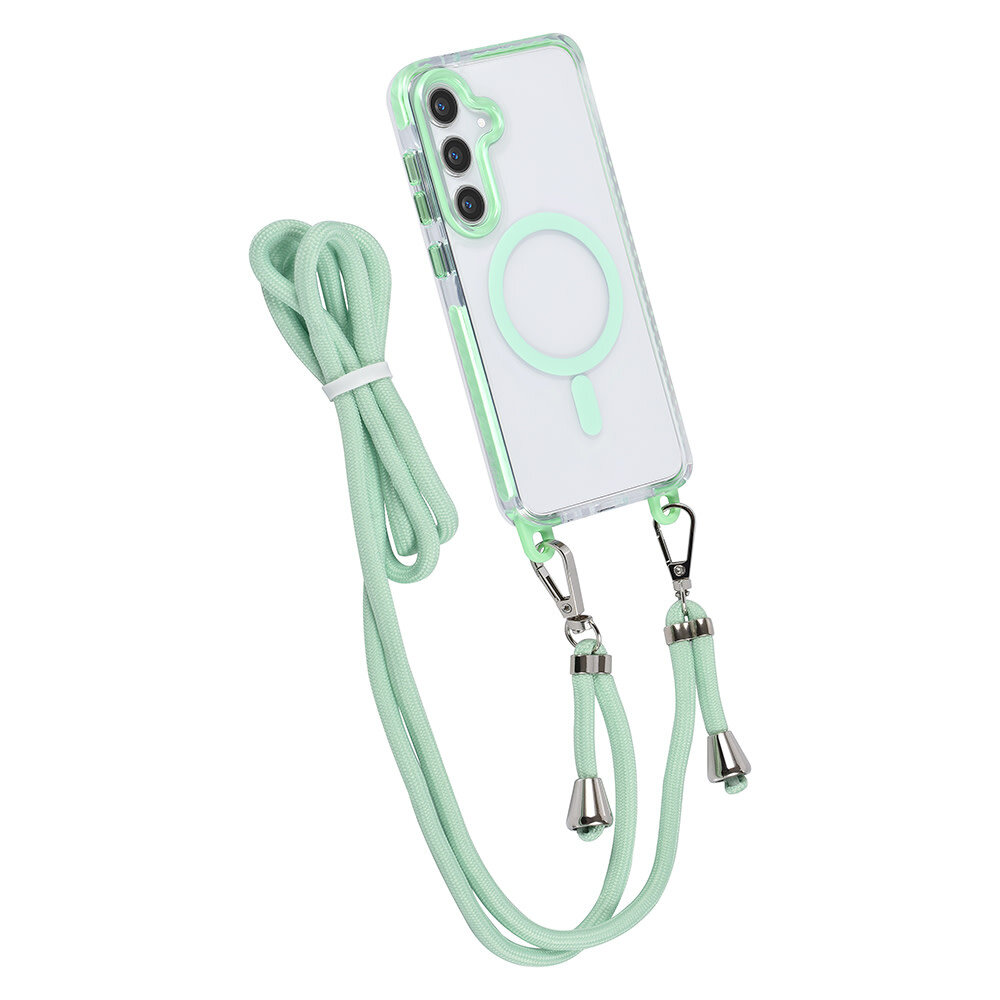 TUNIQ TUNIQ Galaxy S24 Plus Back cover case - neck cord - magsafe - Green TUNIQ TUNIQ Galaxy S24 Plus Back cover case - neck cord - magsafe - Green