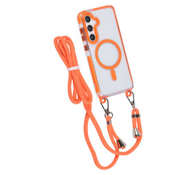 TUNIQ TUNIQ Galaxy S24 Plus Backcover hoesje neck cord - magsafe - Oranje TUNIQ TUNIQ Galaxy S24 Plus Backcover hoesje neck cord - magsafe - Oranje