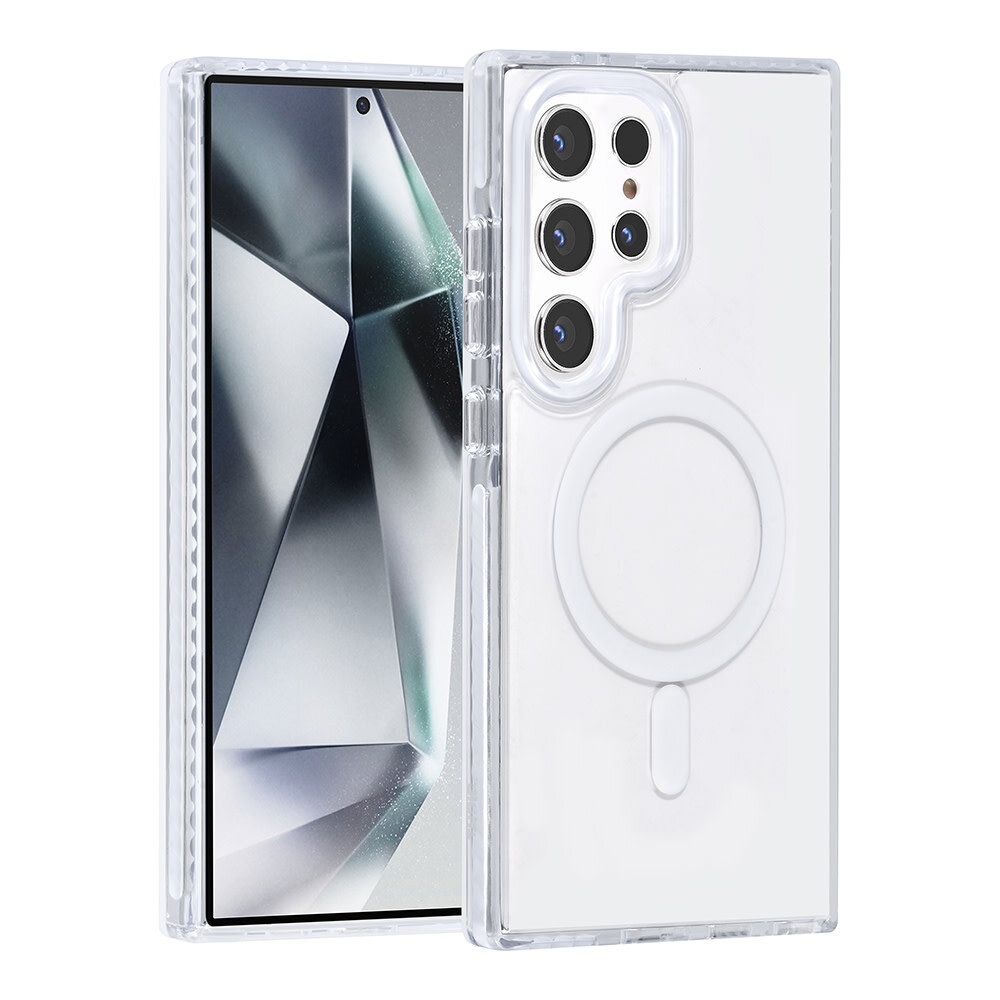 TUNIQ TUNIQ Galaxy S24 Ultra Back cover case - neck cord - magsafe - White TUNIQ TUNIQ Galaxy S24 Ultra Back cover case - neck cord - magsafe - White