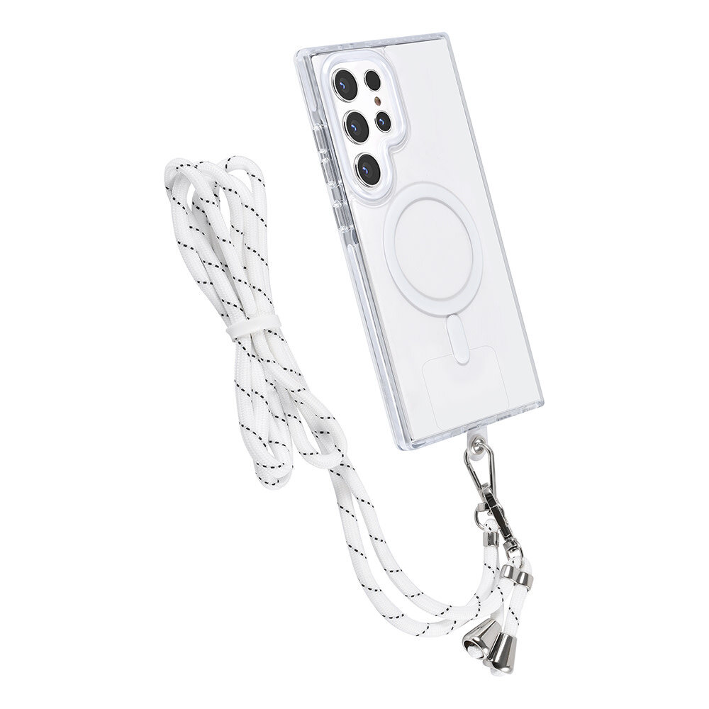 TUNIQ TUNIQ Galaxy S24 Ultra Back cover case - neck cord - magsafe - White TUNIQ TUNIQ Galaxy S24 Ultra Back cover case - neck cord - magsafe - White